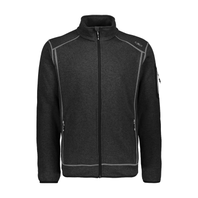 CMP Fleece Jacket Knit-Tech with Stand-Up Collar Black Men